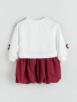 K?z ?ocuk Fiyonklu Sweat Balon Elbise