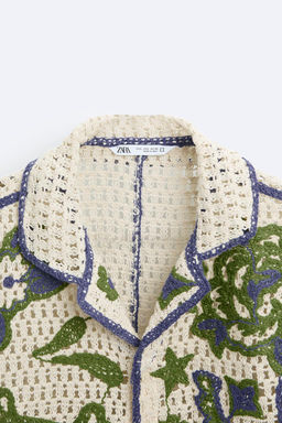 CROCHET SHIRT WITH CONTRAST EMBROIDERY - Zara фото 9