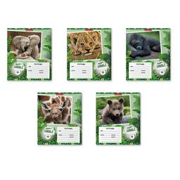 АКЦИЯ Цена за 280 шт. Тетрадь школьная ученическая ErichKrause Baby Jungle, 12 листов, линейка (в плёнке по 10 шт.)