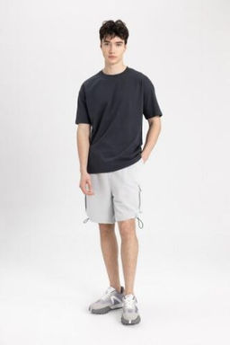 Oversize Genis Kal?p Duz Paca Kargo Sort