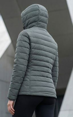 Куртка женская стёганая с капюшоном с графеновой подкладкой черного цвета 9624_1Ch - Valianly фото 34