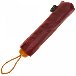 Зонт механический Моно плащевка, 8 лучей, д/купола 98см, 3 сложения, 24см в сложенном виде, пластмассовая ручка, бордовый, 230гр (Китай) - Домашняя мода фото 3