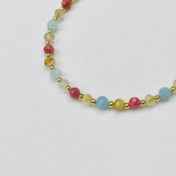 Браслет для Весов из Аквамарина,Рутилового кварца и Родонита - Радуга самоцветов фото 3