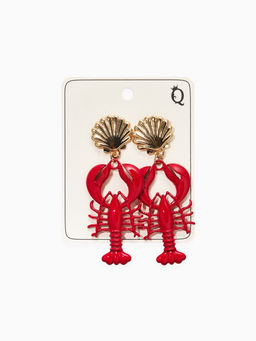 Серьги «Раки», красные в золоте