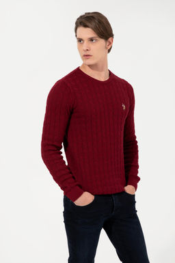 Erkek Bordo Basic Kazak