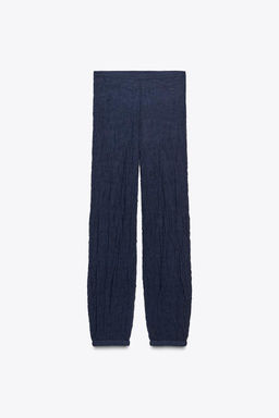 FINE KNIT WRINKLED-EFFECT TROUSERS - Zara фото 7
