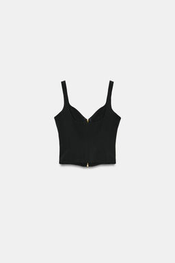 TOP CORSETERO CREMALLERA / Negro - Zara фото 8