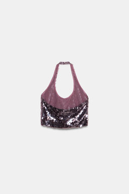 SEQUIN HALTER TOP - Zara фото 4