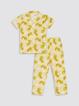 Polo Yaka K?sa Kollu K?z Bebek Pijama Tak?m