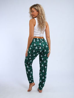 Брюки женские, модель 162, трикотаж (42 размер, Ёлочка, зеленый)