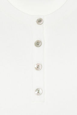 TOP PUNTO BOTONES / Blanco