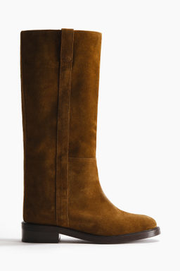 Botas a la rodilla en serraje afelpado