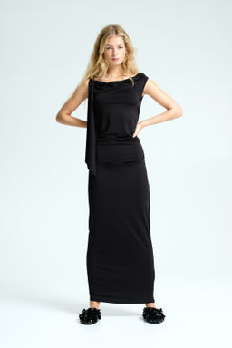 Vestido drapeado de un hombro - H&m фото 6