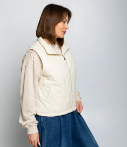 Жилет #КТ741, светло-бежевый - Dommod фото 2