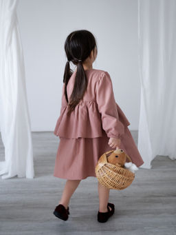 Платье хлопковое сухая роза, розовый - Lesi kids фото 13