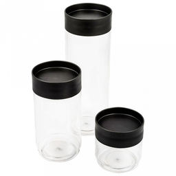 Asti Банка для сыпучих продуктов пластмассовый 0,5л, д9,2см, h10см, черный (Россия) - Домашняя мода фото 2