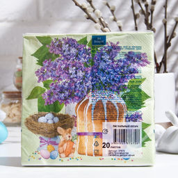 Цена за 2 шт. Салфетки бумажные «Пасхальный кулич», 3 слоя, 33×33 см, 20 шт