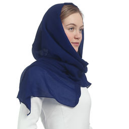 Палантин в тубе 170 х 65 см, цвет темно-синий - Мастерская ПОКРОВ фото 4