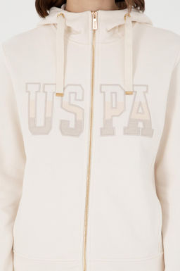 Женский кремовый базовый свитшот Неожиданная скидка в корзине - U.s. polo assn фото 6