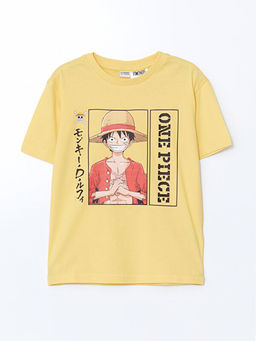 Bisiklet Yaka One Piece Bask?l? K?sa Kollu Erkek ?ocuk Ti??rt