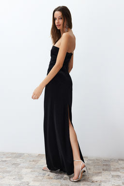 TRENDYOLMILLA Mavi Par?lt?l? Orme Uzun S?k Abiye Elbise TPRSS24AE00093  фото 3