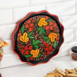 Тарелка «Блинная», дерево, хохлома, d=30