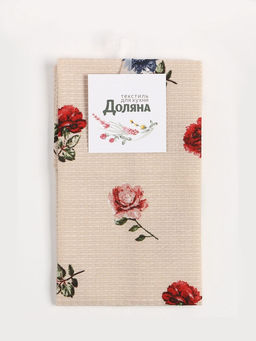 Цена за 2 шт. Кухонное полотенце Доляна. Цветочки, 28?46 см, 100% хлопок, вафля 160 г/м?