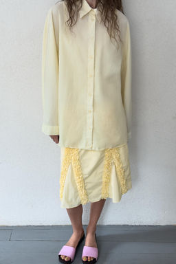 CAMISA OVERSIZE POPEL?N / Amarillo claro - Zara фото 17