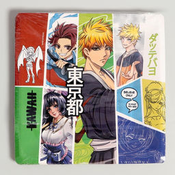 Цена за 10 шт. Тарелка бумажная квадратная Аниме, синий, 21 см - Страна карнавалия фото 6