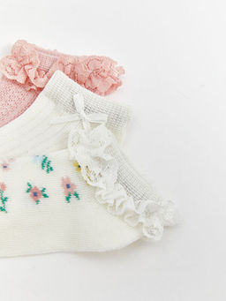 ?i?ekli K?z Bebek Patik ?orap 3l?