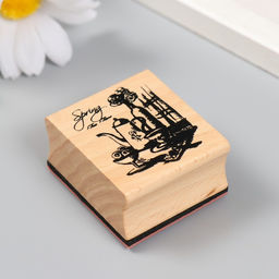 Печать дерево «Весенний чай», 4.5×4×2.5 см