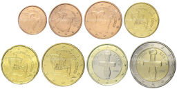 Годовой набор монет евро 2008 года Кипр (в блистере)