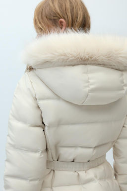 SEMI-LONG WIND PROTECTION HOODED PUFFER JACKET - Zara фото 5