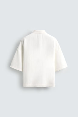 EMBROIDERED BOXY FIT POLO SHIRT - Zara фото 8