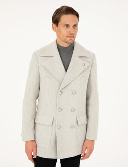 Пальто Pierre Cardin Ex Slim Fit Kaşe светло-серое