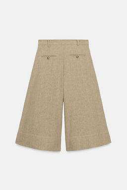 PANTAL?N ANCHO CON LINO ZW COLLECTION / Khaki - Zara фото 6