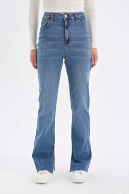 Slim Flare Normal Bel Y?rtmacl? Uzun Jean Y?kamal? Pantolon