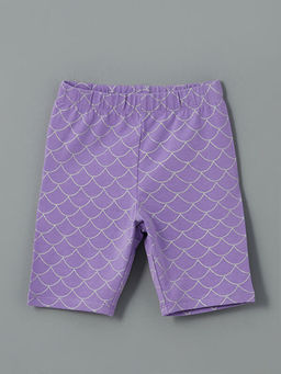 Beli Lastikli Bask?l? K?z ?ocuk K?sa Tayt