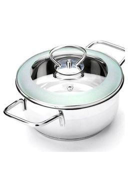 Кастрюля 0,8л. с крышкой нержавеющая сталь 3-х сл. капсульное дно НМ 5312 (12 см)