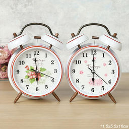 Будильник 10,5 см / 6040 /уп 60/ белый