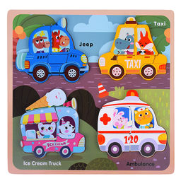 Пазл-вкладыш Транспорт для зверят