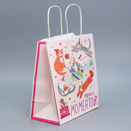 Пакет крафтовый Вечеринка, 22 25 12 см - Доступные радости фото 2