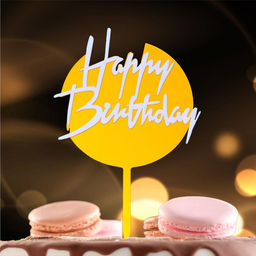 Топпер С днём рождения, круглый, цвет бело-золотой - Страна карнавалия фото 4