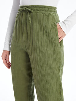 Kad?n Beli Lastikli D?z Pantolon