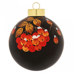 Елочная игрушка шар стеклянная д9,5см, черный, ручная художественная роспись, подарочная упаковка (Россия) - Домашняя Мода фото 3