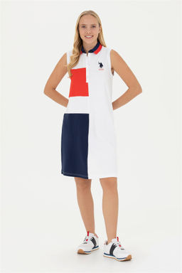 Женское белое трикотажное платье - U.s. polo assn фото 4