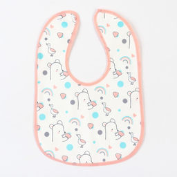 Цена за 10 шт. Нагрудник детский Крошка Я (фасовка 10 шт., розовая окантовка)  фото 2