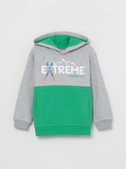 CRB wear/CWKB 62865-11-287 Толстовка для мальчика, светло-серый меланж-зеленый/Ex.Cherubino