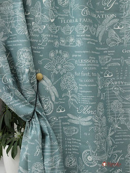 Рогожка Флора и фауна цв.голубой мох, ш.1.5м, хлопок-100%, 165гр/м.кв - Купава фото 5