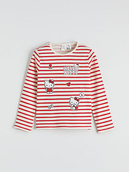 ?izgili Hello Kitty Bask?l? K?z ?ocuk Ti??rt